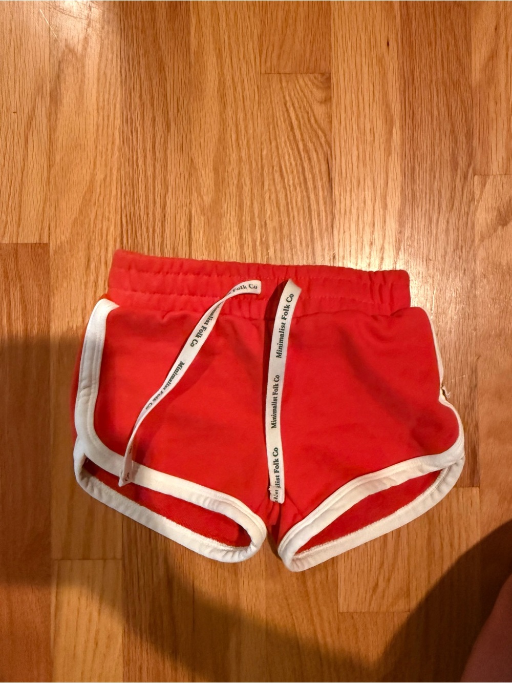 Girls' Red Athletic Shorts with White Trim